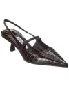 Jimmy Choo Didi 45 Croc-embossed Leather Slingback Pump In Brown