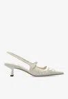 Jimmy Choo Didi 45 Embroidered Slingback Pumps In Brown