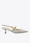 Jimmy Choo Didi 45 Glitter Slingback Pumps In Silver