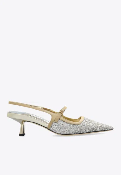 JIMMY CHOO DIDI 45 GLITTER-EMBELLISHED PUMPS