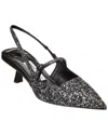 Jimmy Choo Sparkling 45mm Pointed Toe Slingback Pumps In Silver