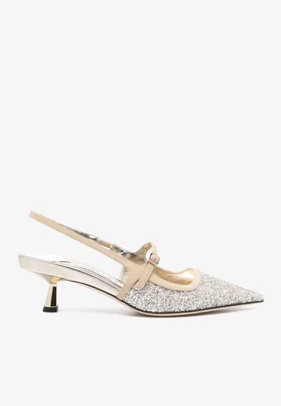JIMMY CHOO DIDI 45 GLITTER SLINGBACK PUMPS