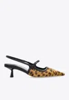 Jimmy Choo Didi 45 Slingback In Leopard Print Pony Skin Women In Beige