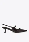 Jimmy Choo Didi 45 Leather Slingback Pumps In Brown