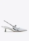 Jimmy Choo Didi 45 Leather Slingback Pump In Silver