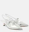 JIMMY CHOO DIDI 45 METALLIC LEATHER SLINGBACK PUMPS