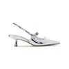 Jimmy Choo Didi Metallic Mary Jane Slingback Pumps In Silver
