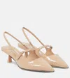 Jimmy Choo Didi 45 Pointed Pumps In Patent Leather In Beige