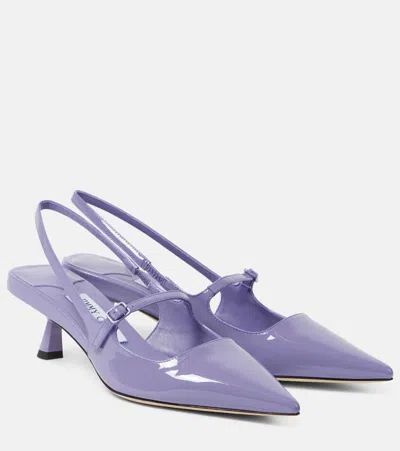 Jimmy Choo Didi 45 Patent Leather Slingback Pumps In Purple