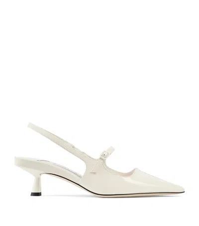 Jimmy Choo Didi 45 Patent Slingback Pumps In White