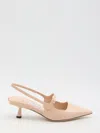 Jimmy Choo Pointed Toe Slingback Heels With Patent Finish In Pink