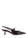 Jimmy Choo Didi 45 Slingback In Brushed Leather In Burgundy