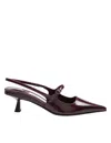 Jimmy Choo Didi 45 Slingback In Brushed Leather In Burgundy