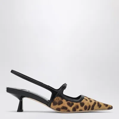 Jimmy Choo Didi 45 Slingback In Leopard Print Pony Skin In Animal Print