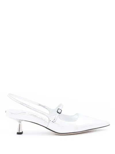 Jimmy Choo 'didi 45' White Décolleté With Low Stiletto Heel In Beige