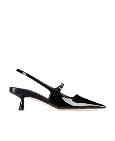 Jimmy Choo Black Patent Leather Didi Slingback Pumps In Multi
