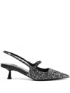 Jimmy Choo Sparkling 45mm Pointed Toe Slingback Pumps In Silver