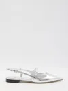 Jimmy Choo Pointed Toe Metallic Leather Sling Back Ballerina