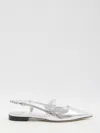 Jimmy Choo Pointed Toe Metallic Leather Sling Back Ballerina In Silver
