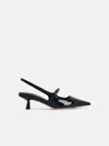 Jimmy Choo 'didi' Black Leather Slingbacks In Black
