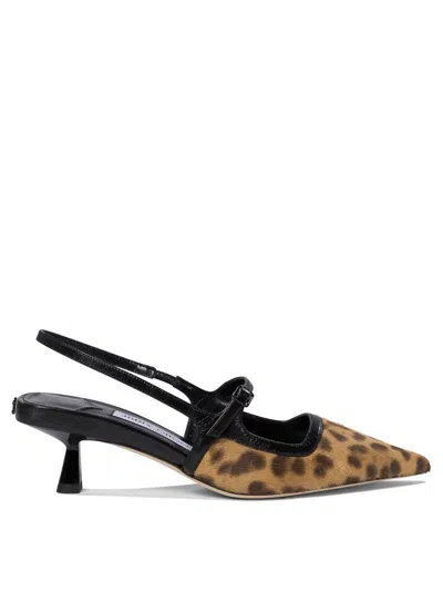 Jimmy Choo Didi 45 Slingback In Leopard Print Pony Skin Women In Pink