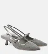 Jimmy Choo Amita 45 Metallic Leather Slingback Pumps In Grey