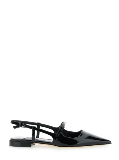 JIMMY CHOO DIDI FLAT BLACK BALLERINAS WITH SHINY FINISH IN LEATHER WOMAN