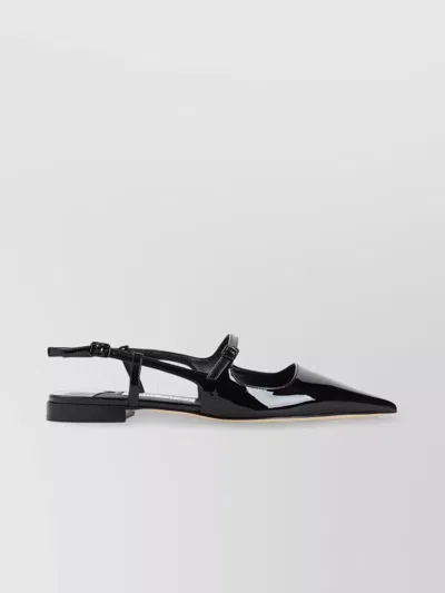 JIMMY CHOO DIDI FLAT MULES BUCKLE DETAIL
