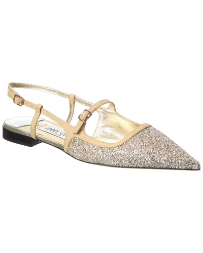 Jimmy Choo Didi Glitter Slingback Flat In Brown