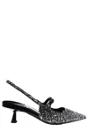 Jimmy Choo Sparkling 45mm Pointed Toe Slingback Pumps In Grigio