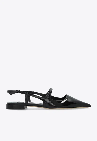 JIMMY CHOO DIDI LEATHER BALLET FLATS
