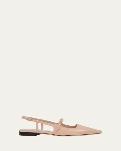 JIMMY CHOO DIDI LEATHER MARY JANE SLINGBACK FLATS