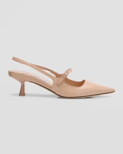 JIMMY CHOO DIDI LEATHER MARY JANE SLINGBACK PUMPS