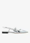 Jimmy Choo Pointed Toe Metallic Leather Sling Back Ballerina