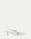 Jimmy Choo Didi Metallic Mary Jane Slingback Pumps In Silver