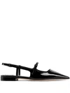 Jimmy Choo Black Patent Leather Didi Flat Shoes In Black