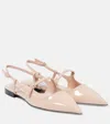 Jimmy Choo Didi Patent Leather Slingback Flats In Beige