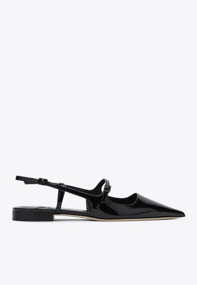 JIMMY CHOO DIDI PATENT LEATHER SLINGBACK FLATS