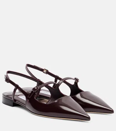 Jimmy Choo Didi Patent Leather Slingback Flats In Black