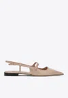 Jimmy Choo Didi Patent Leather Slingback Flats In Nude