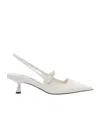 Jimmy Choo Didi 45 Glossy Patent Leather Slingback Pumps In White