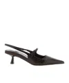 Jimmy Choo Slingback With Buckle And Crocodile Texture In Black