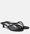 Jimmy Choo Dila 35 Leather And Satin Thong Sandals