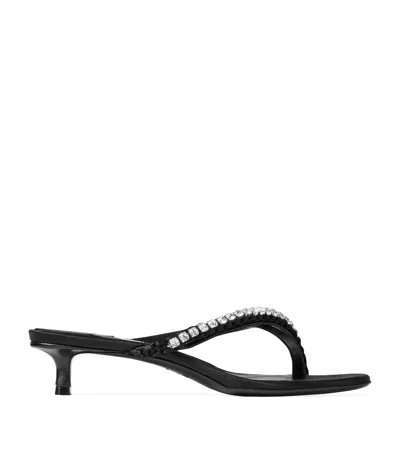 JIMMY CHOO DILA 35 LEATHER HEELED SANDALS