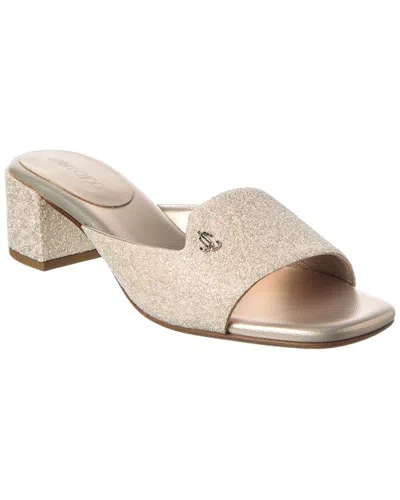 Jimmy Choo Dina 45 Leather Sandal In Silver