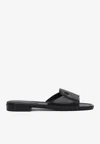 Jimmy Choo Dina Flat Leather Sandals