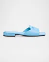 Jimmy Choo Dina Leather Flat Slide Style In Blue
