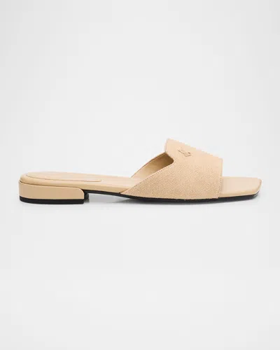 Jimmy Choo Dina Linen Flat Slide Style In Ballet Pink