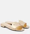 Jimmy Choo Dina Metallic Leather Slides In Gold