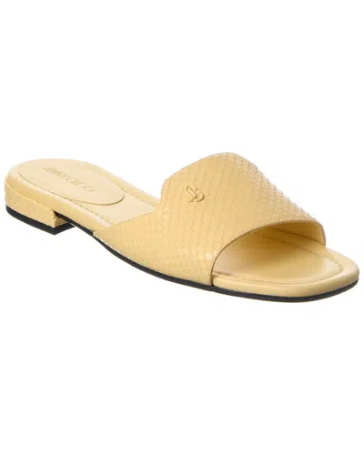 Jimmy Choo Dina Snake-embossed Leather Sandal In Neutral